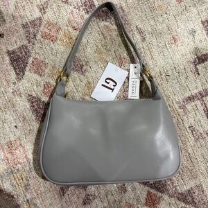 Grey Vegan Leather Elbow Purse